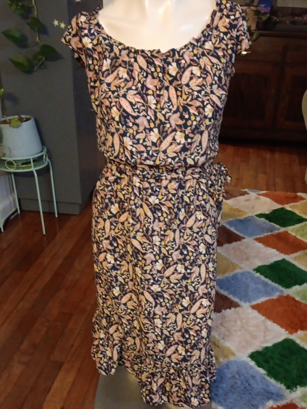 LC Lauren Conrad Multicolor Floral Midi Dress